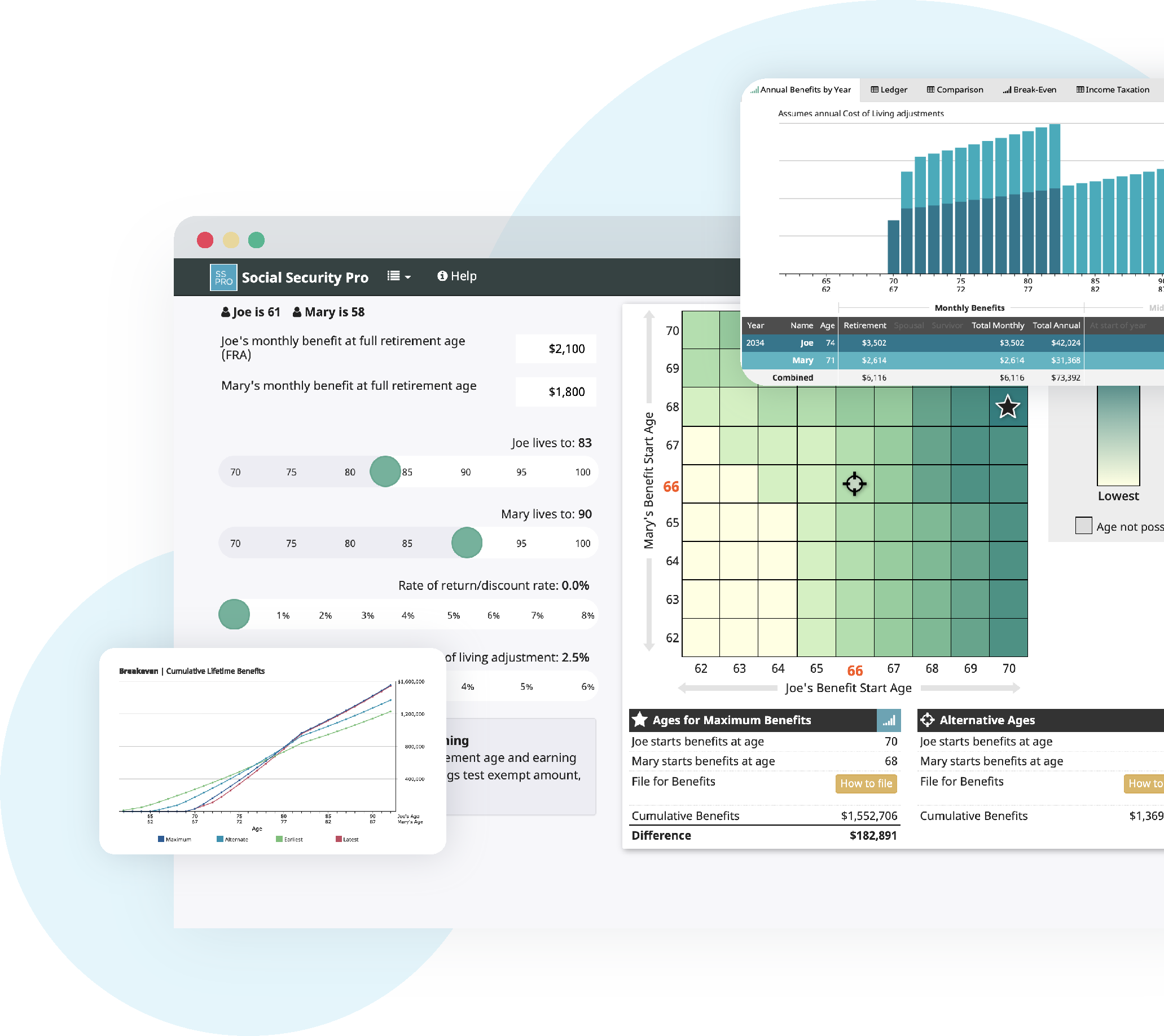 Screen Graphics of Advisor Controls planning software